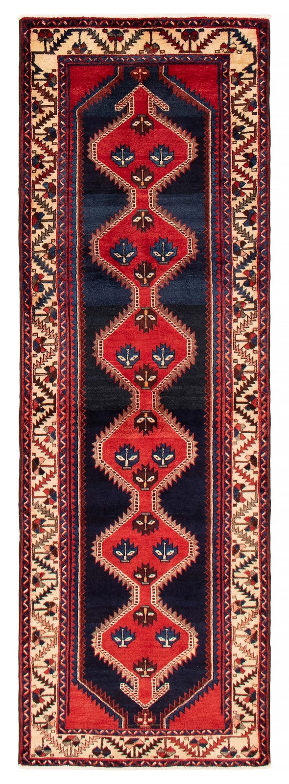 3'2" x 9'5" Vintage Hand-knotted Runner Rug Traditional Oriental Wool Carpet gallery