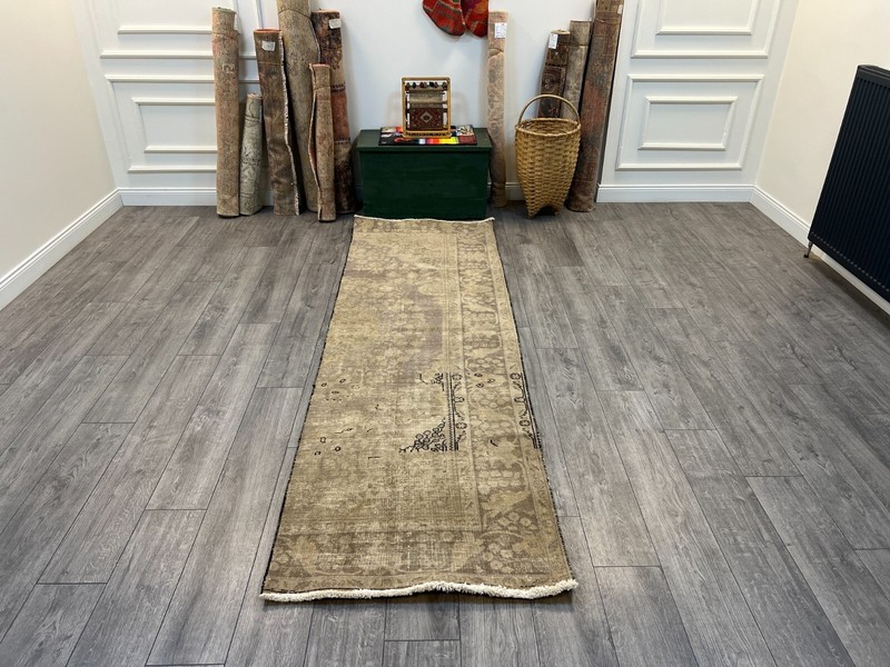 Persian Runner Distressed Kitchen Floor Hallway Floor Wool Handmade Rug 2.9x9.2 gallery