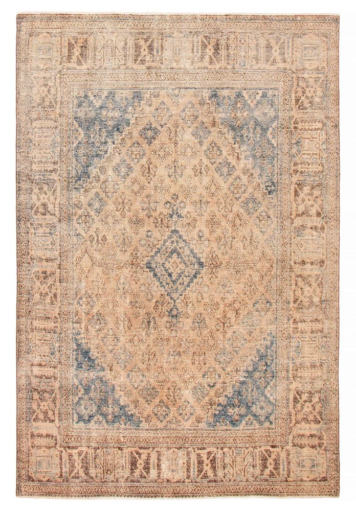 Vintage Hand-Knotted Area Rug 7'5" x 11'1" Traditional Oriental Wool Carpet