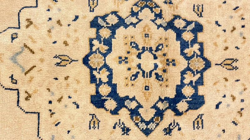Bohemian Antique Ca1900-1939's Muted Colors, Wool Pile Oushak Area Rug 5’4"×9' gallery
