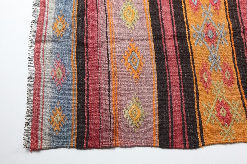 One of a Kind Beautiful Multi Color Tones with Striped Design vintage Area Kilim gallery