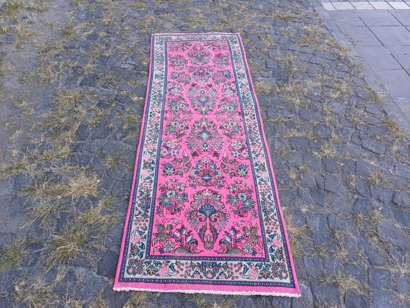 3x7 Sarouk Persian Patterned runner rug 2.56 x 7.22 ft Vintage rug 78 x 220 cm gallery
