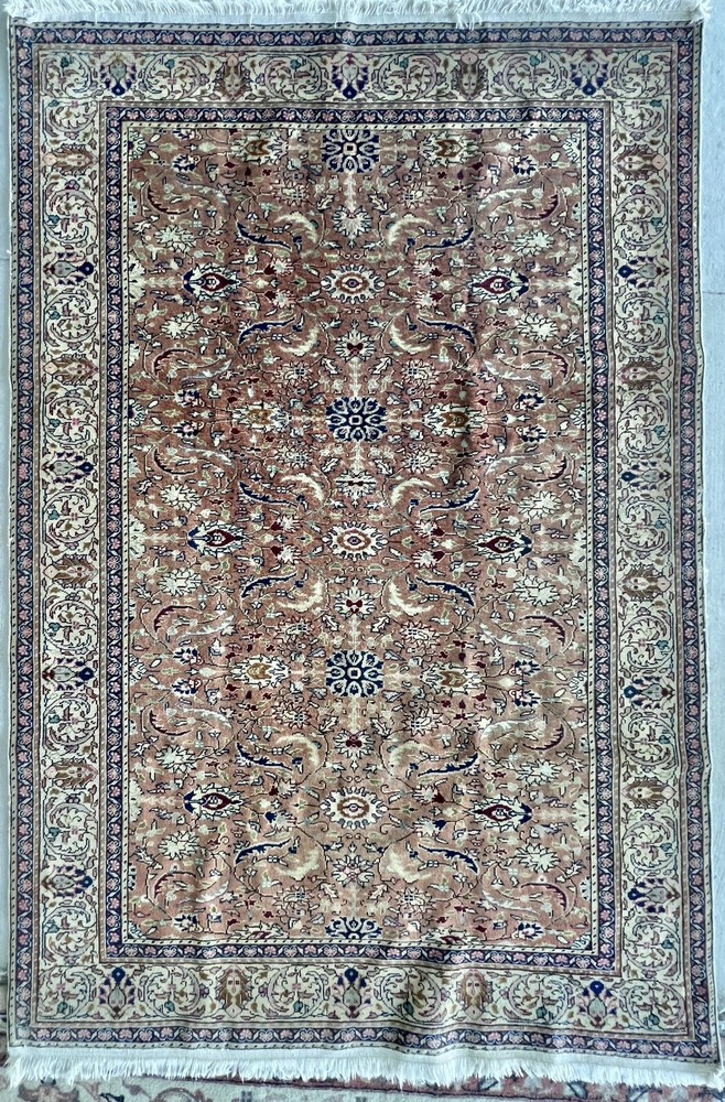 Beautiful Antique 19Th-Century Camel Colors 4.75 X 7.4FT tabrize Rug