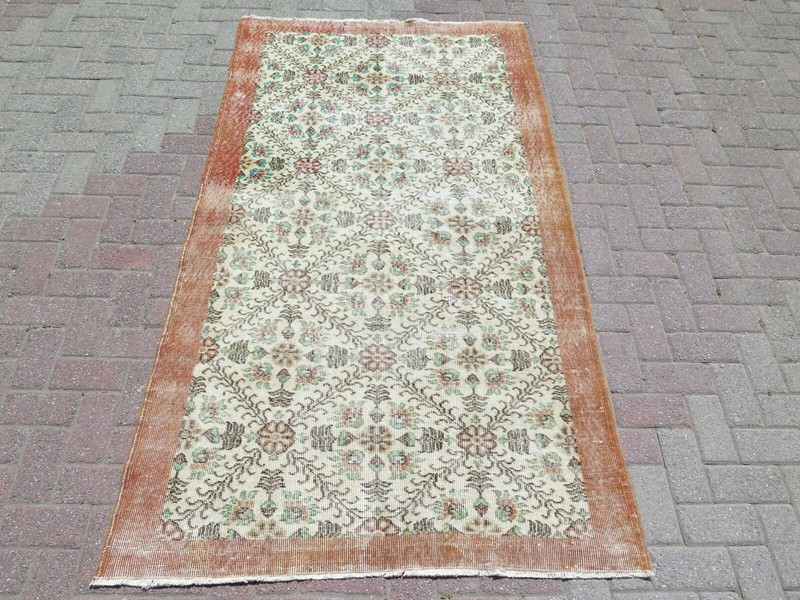 Turkish Carpet, Handmade Rug, Floral Design Rug Wool Area Rugs Floor Rug 48"X87" gallery