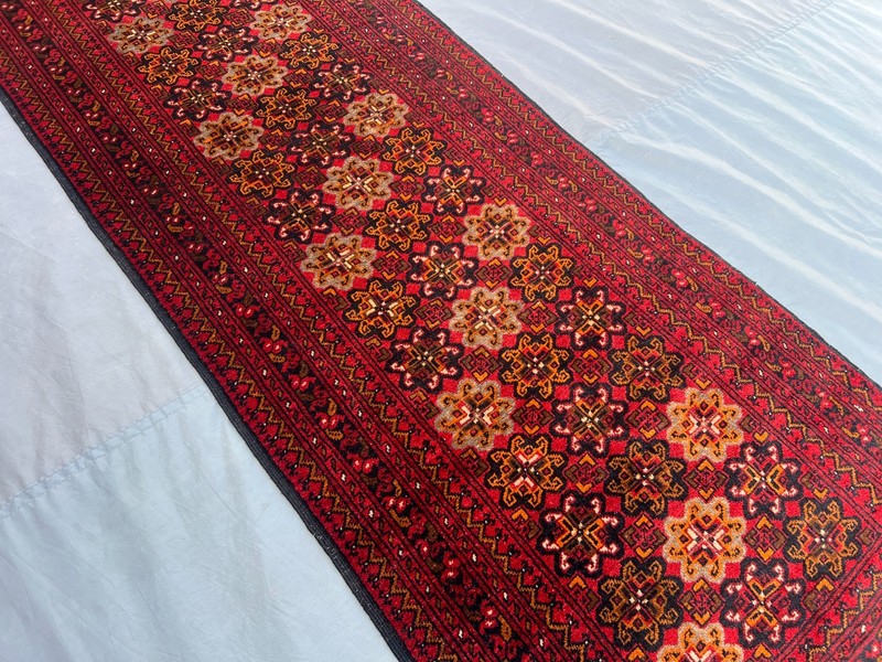2'8x9'3 ft Vintage Turkmen Ersari Runner Rug Hand Knotted Wool Hallway Carpet gallery