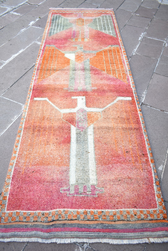 Vintage Turkish Rug 41'' x 130'' Herki Hallway Rug Hand Knotted Stair Area Rug gallery