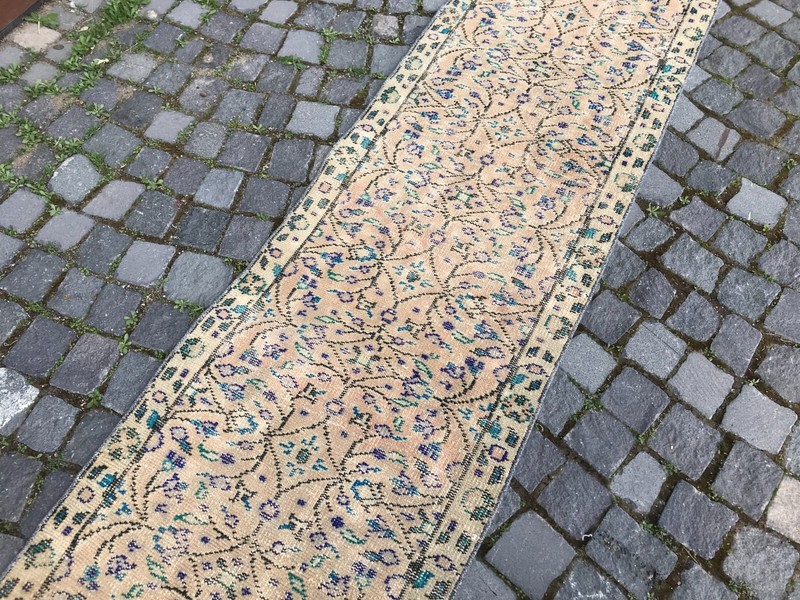 Turkish Antique rug Bohemian Area rug Oushak rug Vintage Rug Handmade Wool rug gallery