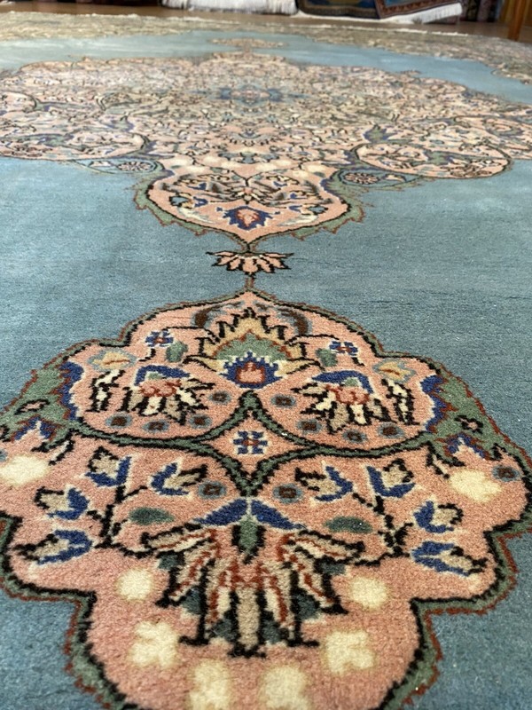 Unique Floral Vintage 1940-1950's Hereke Rug 8’6”x12’6” Wool Turkish Carpet gallery