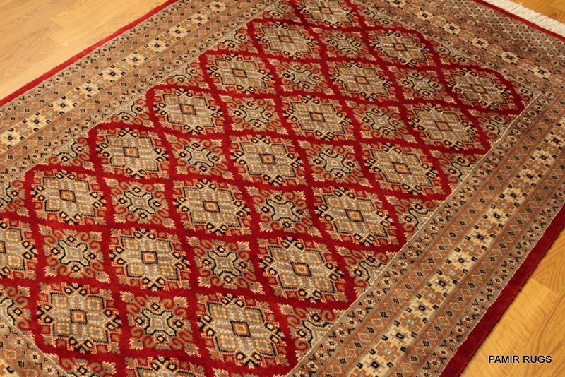 _HAND_MADE_4 X 6 FT. Bukhara Turkmen New 100% natural wool fine weave red *RUG* gallery