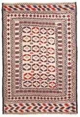 Vintage Hand Woven Area Rug 4’4″ x 6’6″ Traditional Wool Oriental Carpet