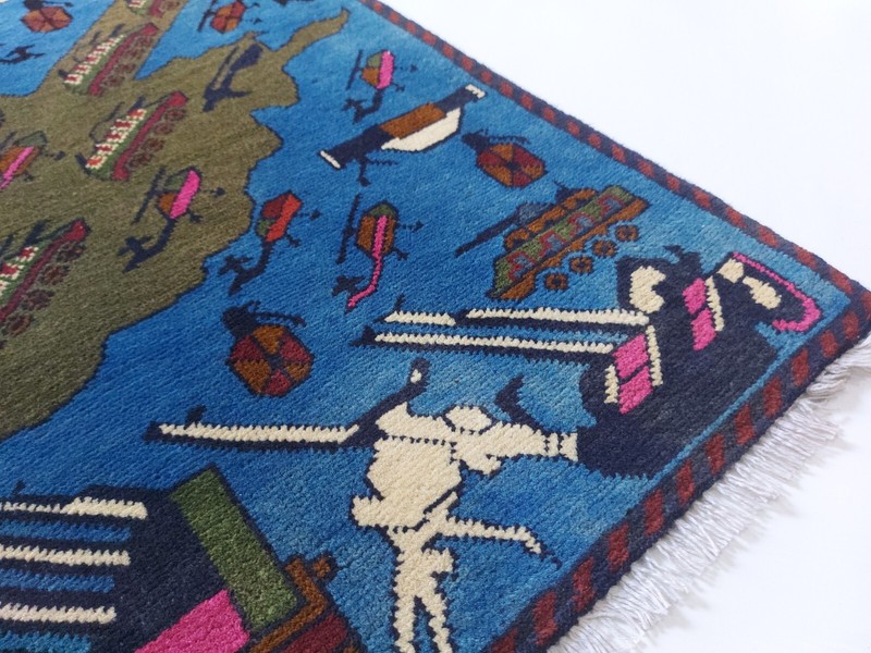 78x59 CM TRADITIONAL AFGHAN WAR RUG TRIBAL ART RUG Mini rug Handicrafts #98 gallery
