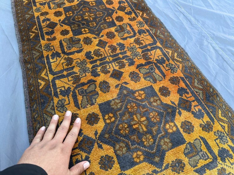 2x5 Vintage Turkmen Bukhara Soft Tribal Rug Handmade Wool Nomadic Laundry Rug gallery
