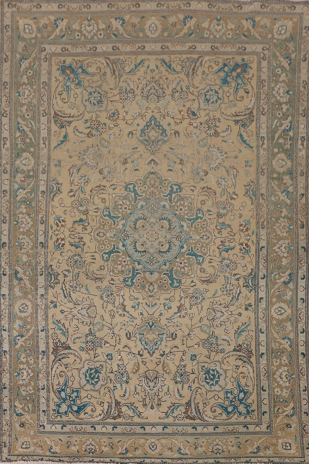Medallion Handmade Classic Area Rug 7x10 Light Gold Traditional Room Size Carpet gallery