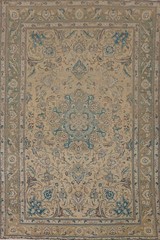 Medallion Handmade Classic Area Rug 7×10 Light Gold Traditional Room Size Carpet