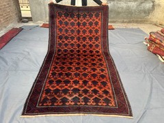 Vintage Afghan Hand-Knotted 5’1 x 9’4 ft Faded Tribal Rug – Rare Home Decor