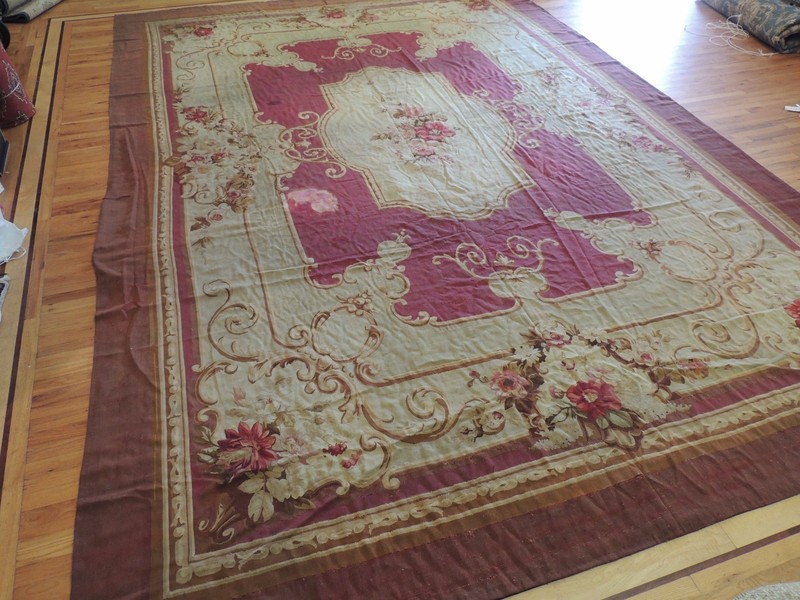 11x16 RARE Genuine Antique French Aubusson Oriental Rug ca1880 RED France gallery