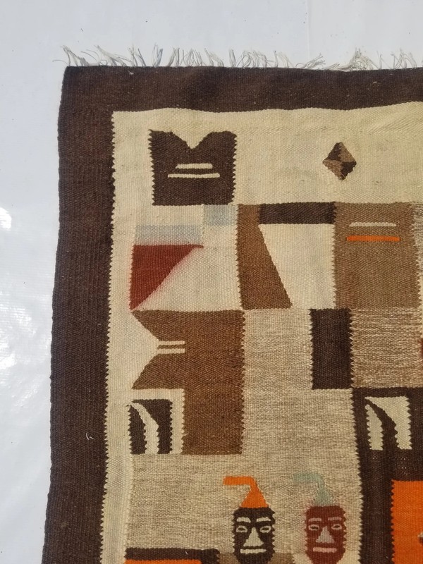 Vintage Traditional Handmade South American Wool Kilim Rug 5.0x2.9ft gallery