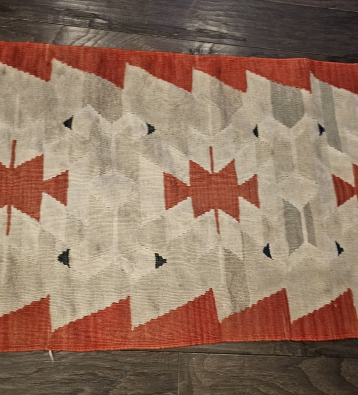 Vintage Turkish Kilim Style Navajo Rug Runner Red 63" X 45" Antique gallery