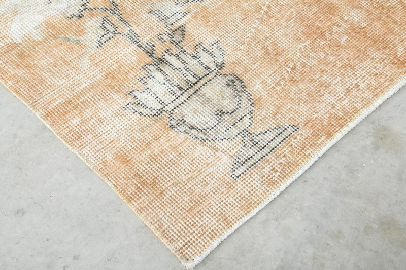 small turkish rug, hand-knotted carpet vintage rug, oushak area rug 3 x 6 ft 389 gallery