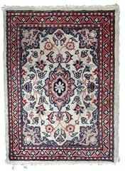 Handmade vintage Indo-Tabriz rug 1.6′ x 2.1′ (49cm x 66cm) 1970s – 1C749