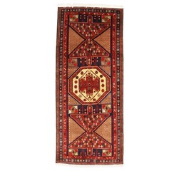 Heriz Geometric Wool Oriental Rug Farmhouse Hallway Kitchen Carpet 4’5X10’8 ft