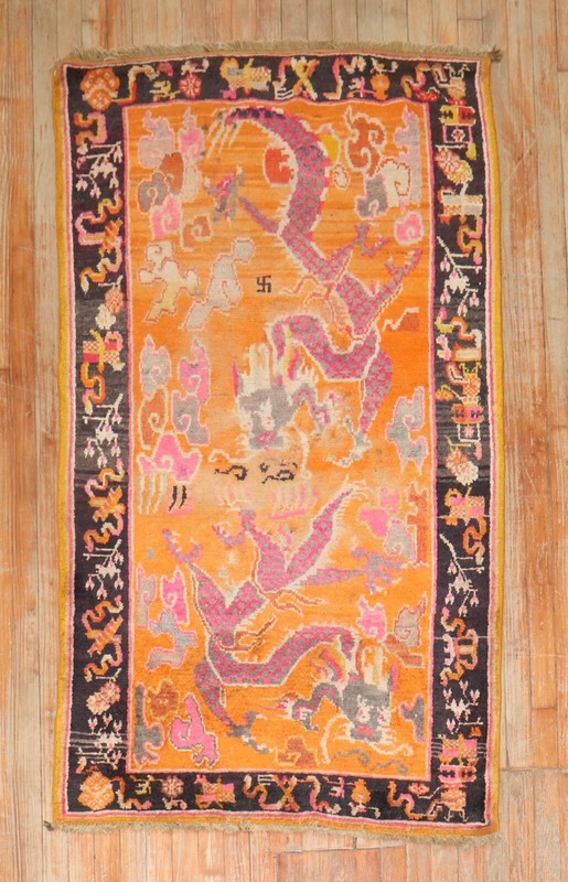 Vintage Tibetan Dragon Rug Size 3'4''x5'7'' gallery