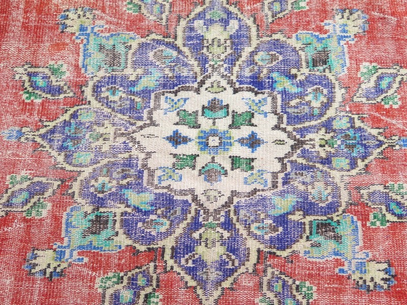 Vintage Rug, Anatolia Carpet, Distressed Rug, Floor Carpet Handmade Rug 68"x104" gallery