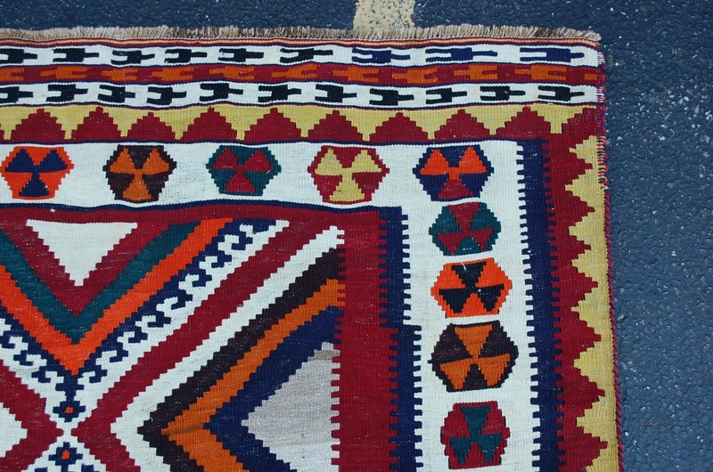 OLD,ANTIQUE CAUCASIAN,KAZAK,SHIRVAN ORIENTAL KILIM RUG 5'3" x 19'9" FULL COLOR gallery