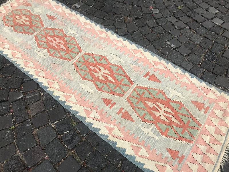 2.8 x 8 Ft Turkish Vintage Kilim, Handmade Wool Kilim, Bohemian Kilim Runner Rug gallery