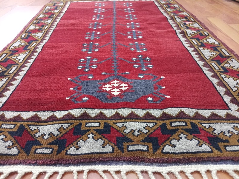 Tree of Life Antique Rug Blue Red Rare Rug Caucasian Special Product Rug 3x5 Sl gallery