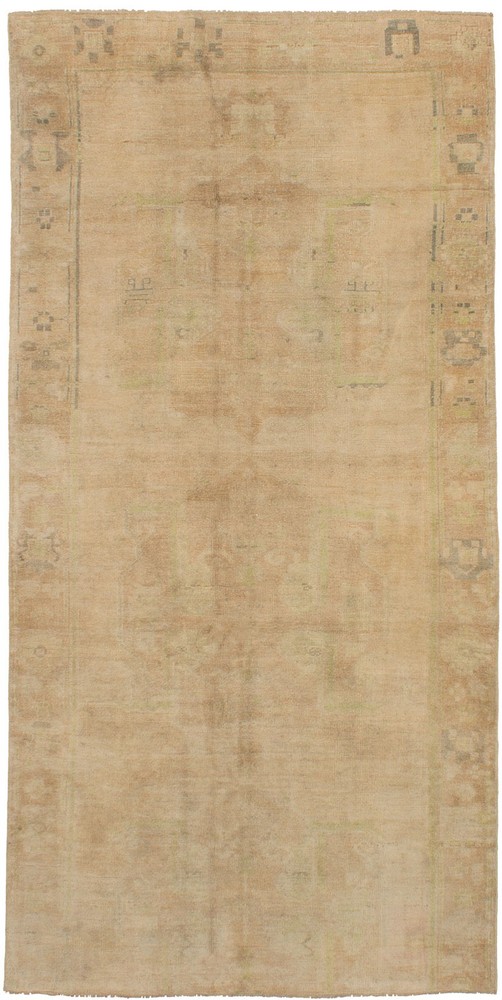 Vintage Hand-Knotted Area Rug 5'0" x 10'1" Traditional Oriental Wool Carpet