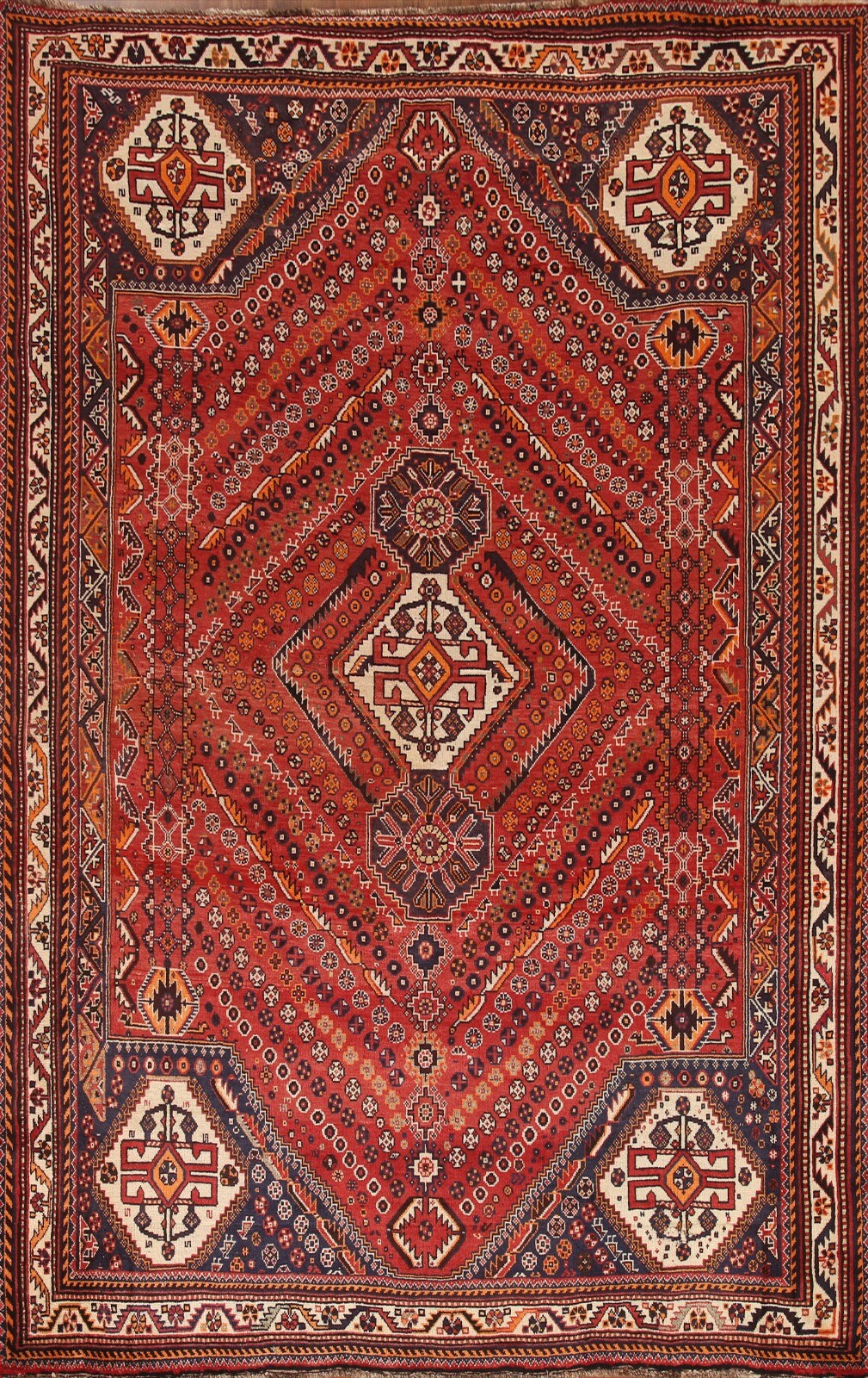 Red 7x10 Geometric Vintage Traditional Area Rug Hand-Knotted Wool Carpet gallery