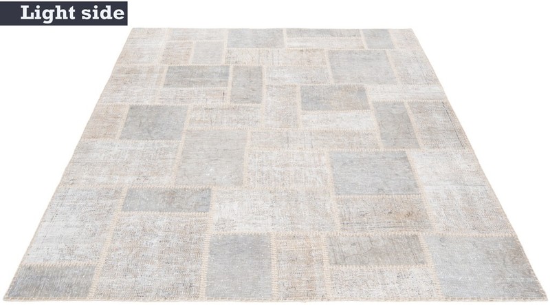 Patchwork 205x149 cm Hand Knotted Vintage Oriental Rug Carpet Gray gallery