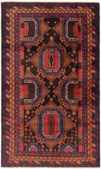 Vintage Hand-Knotted Area Rug 3’7″ x 6’1″ Traditional Wool Carpet