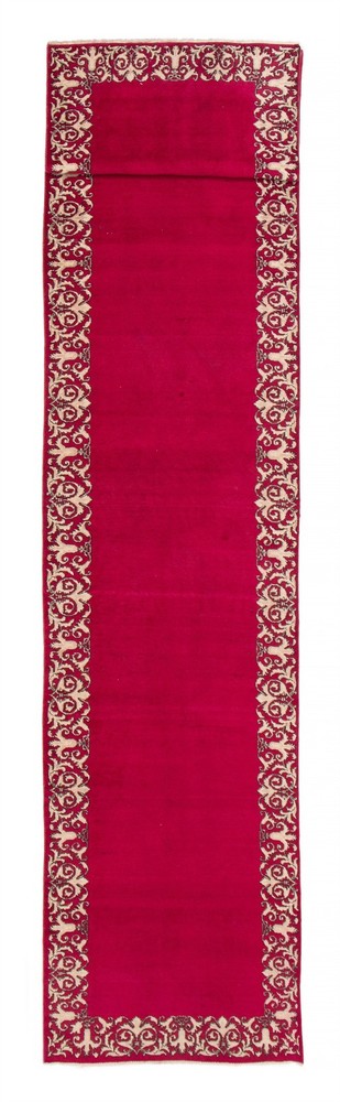 3'3" x 16'9" Vintage Hand-knotted Runner Rug Traditional Oriental Wool Carpet