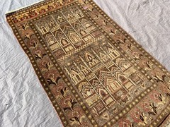 Terracotta Hand Knotted Afghan Rug 3×5 Muted Baluchi Geometric Rare Area Carpet