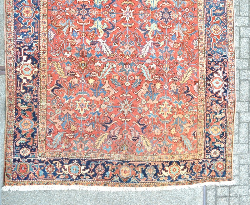 RARE WONDERFUL ALLOVER BLOSSOM ANTIQUE SERAPI HERIZ RARE SIZED RUG circa 1900's gallery