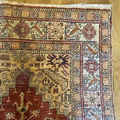 Vintage Rug 2′ 10 x 4′ 4 Red Turkish Kayseri Prayer Oriental Rug