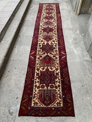 2’11” x 15′ Vintage Runner Natural Rug Village Rug Handmade Carpet.SKU:P1233