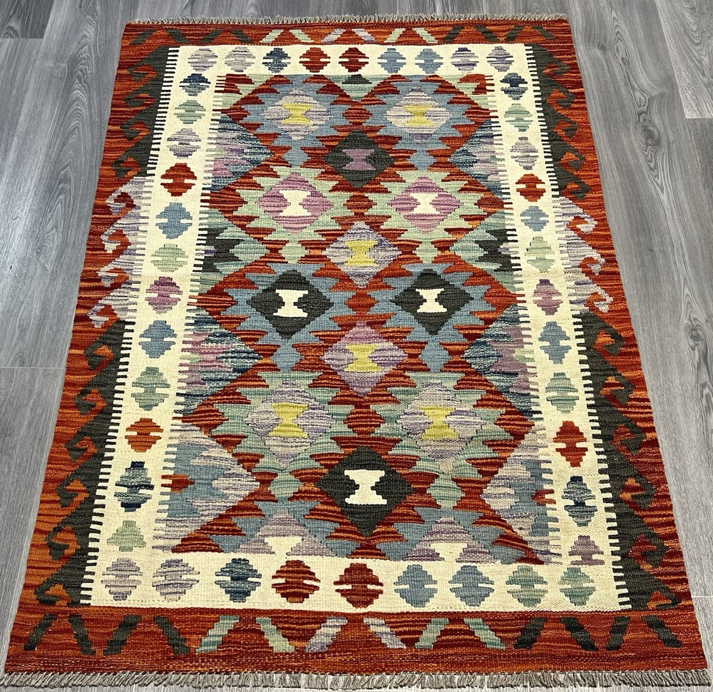 Vintage Kilim Traditional Hand Made Oriental Wool Kilim 5ftx3.2ft 152cmx101cm