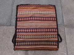 Vintage Hand Made Traditional Oriental Wool Red Orange Kilim Bag 78x69cm