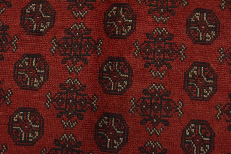 Turkmen Rug 9'8'' x 12'7'' Red Wool Vintage Tribal Hand-Knotted Oriental Carpet gallery