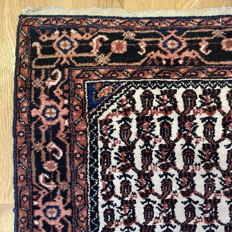 Vintage Rug 2' 7 x 4' 2 White Small Hand Knotted Oriental Rug gallery