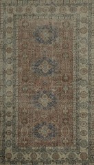 Handcrafted Anatolian Area Rug 6×10 Ft Geometric Carpet with Charming Distressed