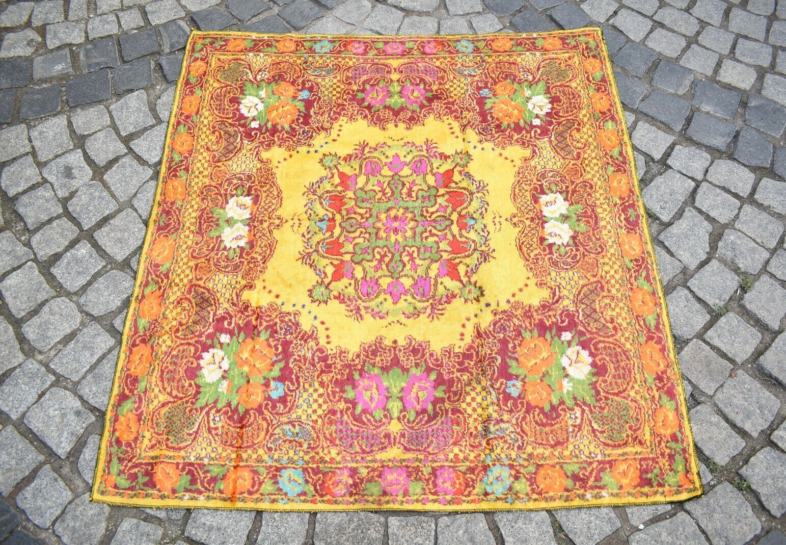 Velvet Table Cover Rug 48'' x 44'' Anatolian Sofa Cover Table Cover Velvet Rug gallery