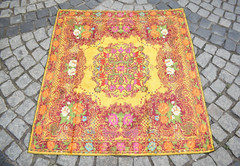 Velvet Table Cover Rug 48” x 44” Anatolian Sofa Cover Table Cover Velvet Rug