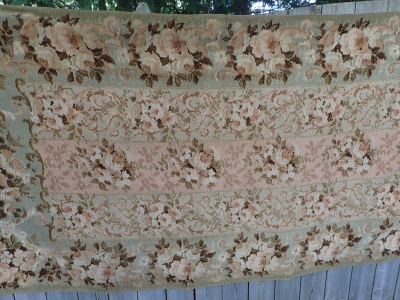 Antique Victorian4ft x10ft Handmade Tapestry Rug w/ English Tea Roses gallery