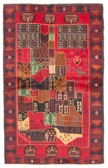 Vintage Hand-Knotted Area Rug 3’7″ x 5’11” Traditional Wool Carpet