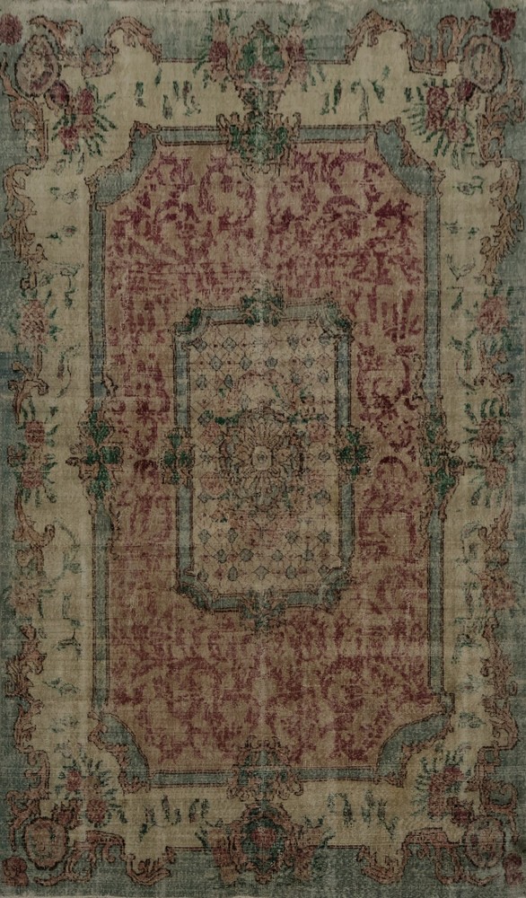Anatolian Turkish Area Rug 7x9 Ft Hand-Knotted Medallion Vintage Wool Carpet
