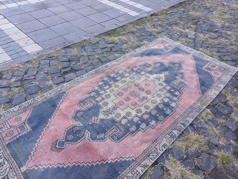 Turkish Arisaman Vintage Area Rug 3.77 x 8.33 ft , 4x8 Handmade Rug 115 x 254 cm gallery